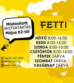 Nyitvatartásunk május 2-től