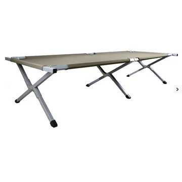 Tábori ágy Mil-Tec US alumínium megerősített 200 kg, 190x65x42 cm, oliv zöld