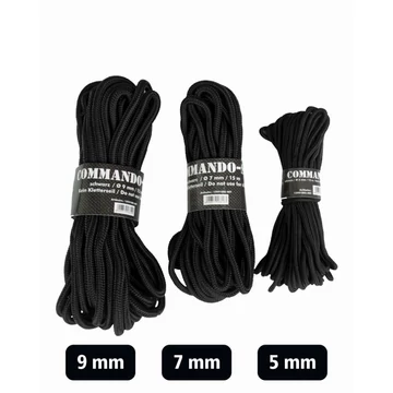 Mil-Tec Kötél Commando fekete (15m) 5mm