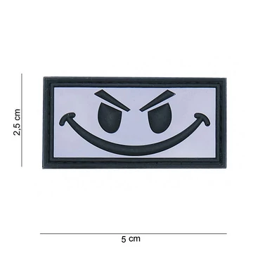 101INC Tépőzáras felvarró 3D Evil smiley fehér