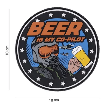 101INC Tépőzáras felvarró 3D &quot;Beer is my Co-pilot&quot;