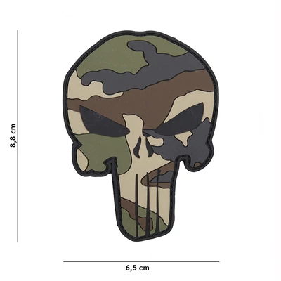 101INC Tépőzáras felvarró 3D "Punisher", french camo