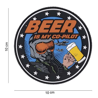 101INC Tépőzáras felvarró 3D "Beer is my Co-pilot"