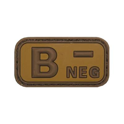 F.Jelvény vércsoportjelző tépőzáras "B NEG" barna