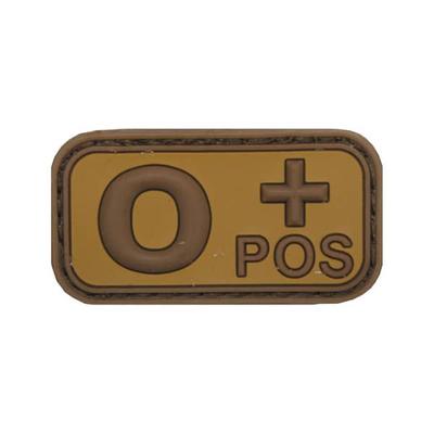 MFH Vércsoportjelző tépőzáras "O POS", barna
