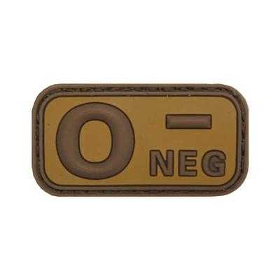 MFH Vércsoportjelző tépőzáras "O NEG", barna