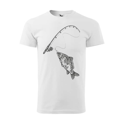 Horgász grafikás póló fehér
