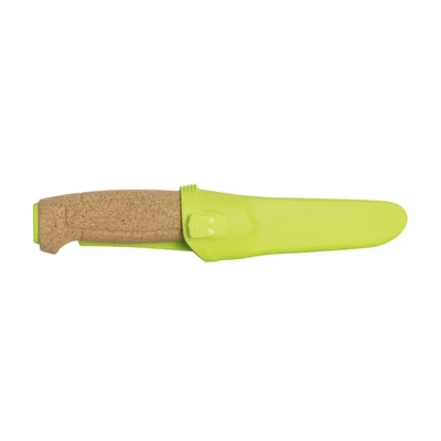 Morakniv Floating horgászkés (S) parafa markolattal, tokkal, neon zöld