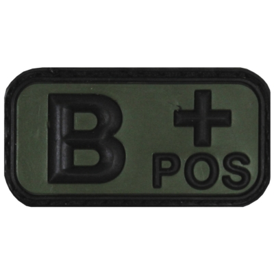 MFH Vércsoportjelző tépőzáras "B POS", zöld