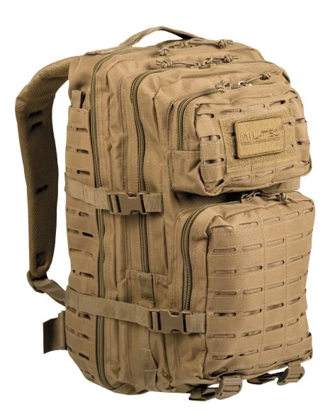 Mil-Tec US Assault lézervágott hátizsák 36l, coyote