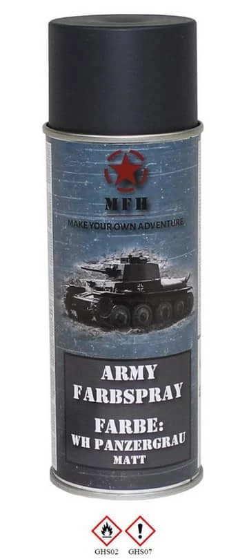 MFH Army Festék spray 400ml, Tank szürke