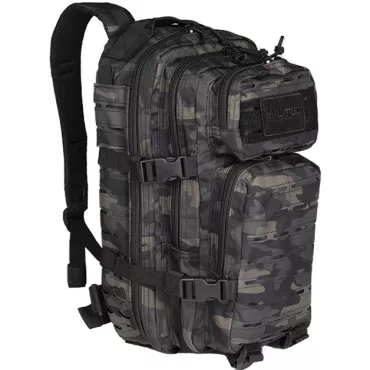 Mil-Tec US Assault lézervágott hátizsák, 20l, dark camo